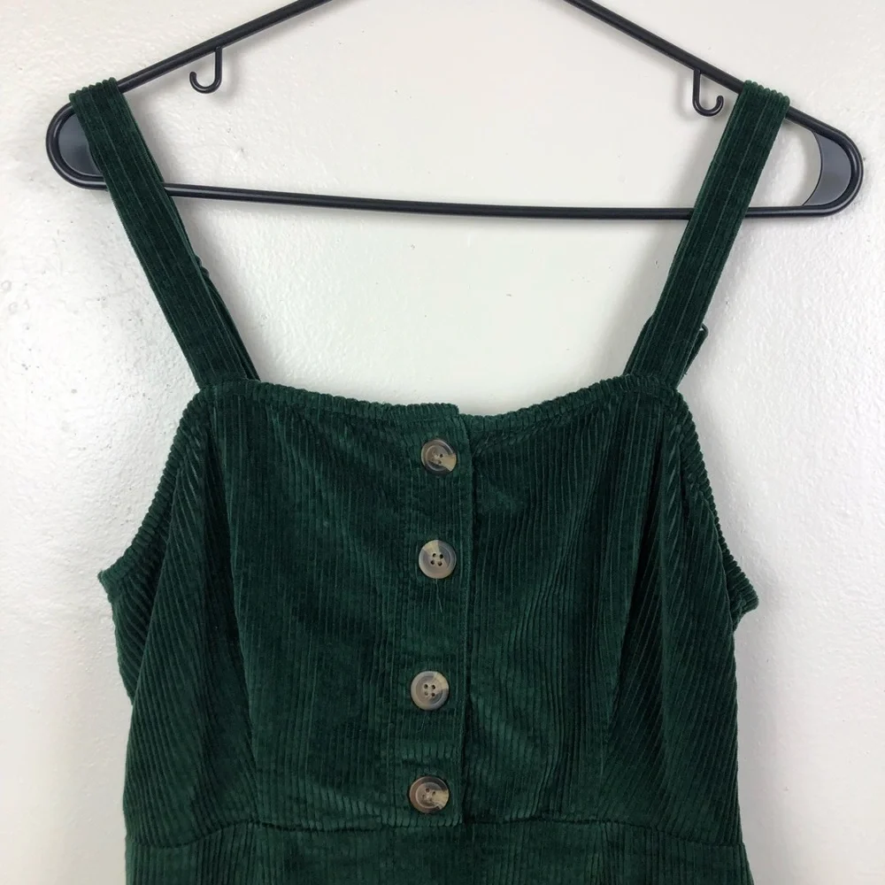 Adorable American Eagle Green Corduroy Overall Dress - Picture 2 of 5